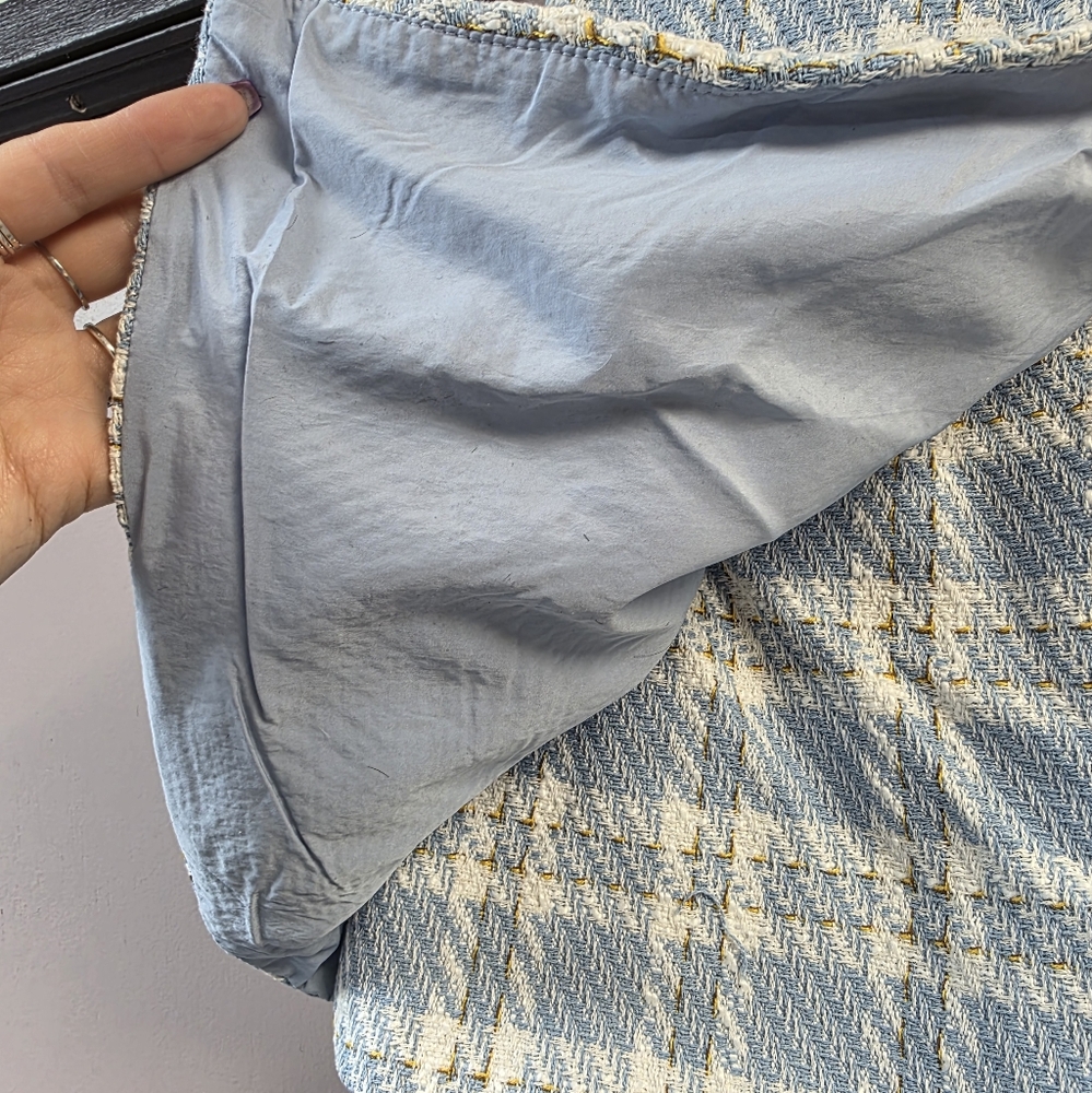 Plaid Blue and Cream Skirt - Picture 8 of 8